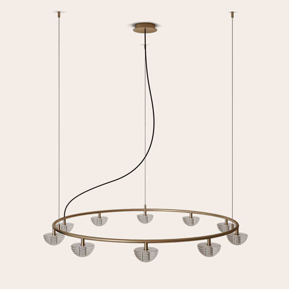Hado 10 Light LED Chandelier Aged Gold - ARO.C1331/10