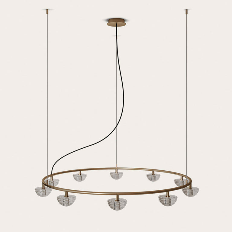 Hado 10 Light LED Chandelier Aged Gold - ARO.C1331/10