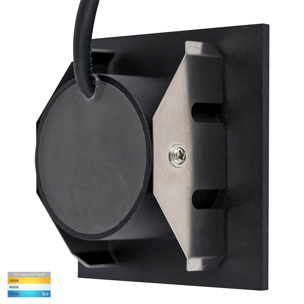 Reces 2.5W CCT 12V DC LED Square Step Light Black - HV3215T-BLK-12V