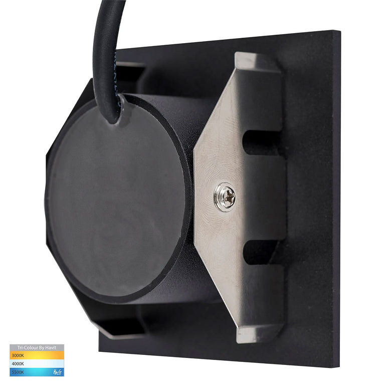 Reces 2.5W CCT 12V DC LED Square Step Light Black - HV3215T-BLK-12V