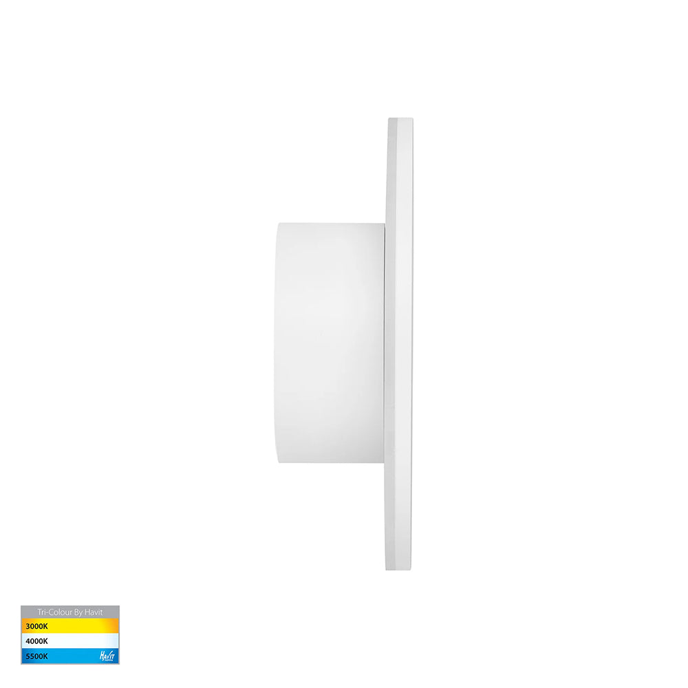 Halo 7W CCT 12V DC LED 150mm Round Wall Light White - HV3591T-WHT-12V