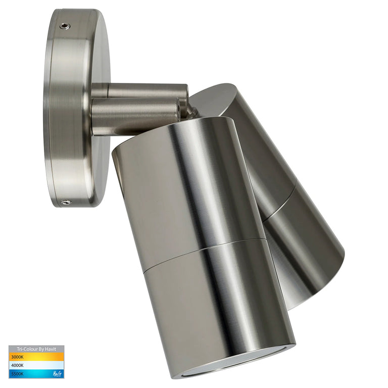 Tivah 2 x 5W CCT 12V DC MR16 LED Double Adjustable Wall Light Titanium Aluminium - HV1387MR16T