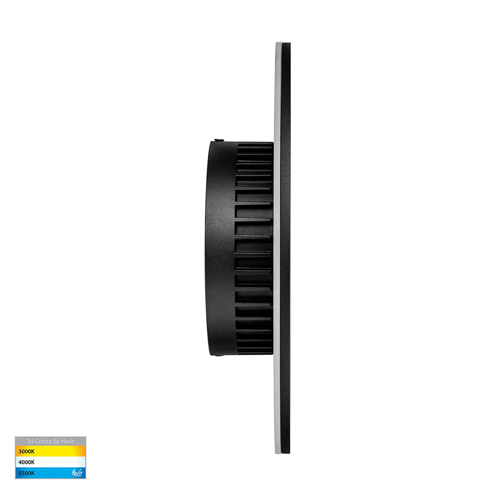 Halo 18W CCT 240V LED 250mm Round Wall Light Black - HV3593T-BLK
