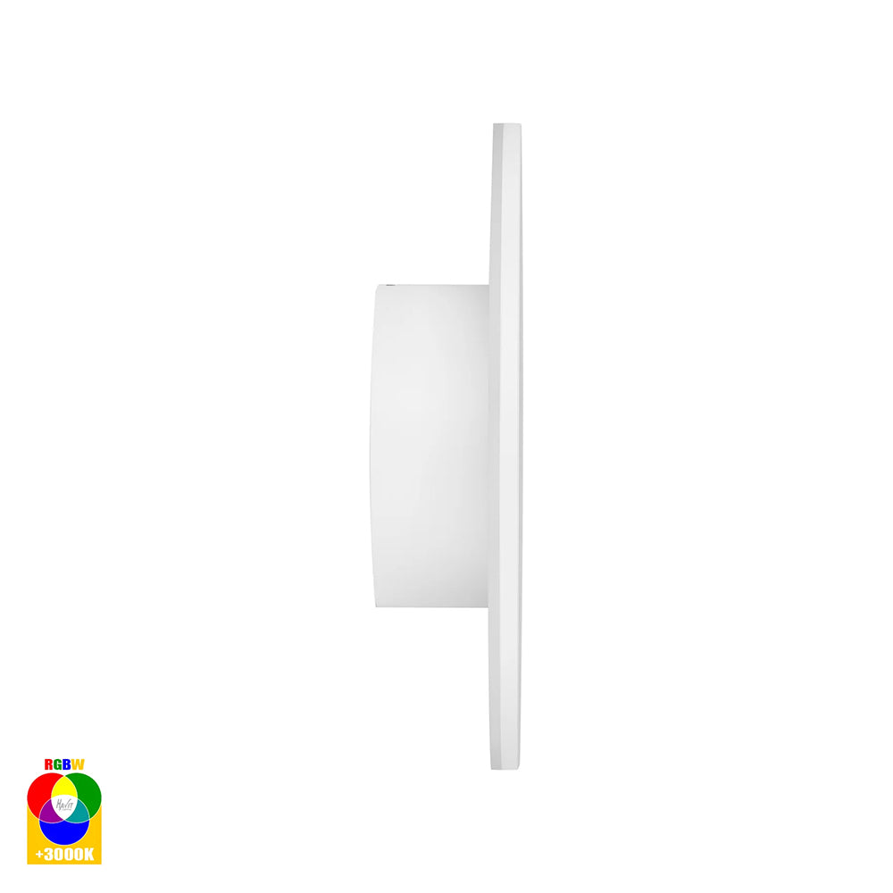 Halo 12W CCT 12V DC LED 200mm Round  Wall Light White / RGBW - HV3592RGBW-WHT