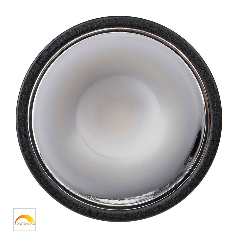 Gleam 9W 240V LED 97mm Downlight Black & Chrome / Warm - HV5528D2W-BC