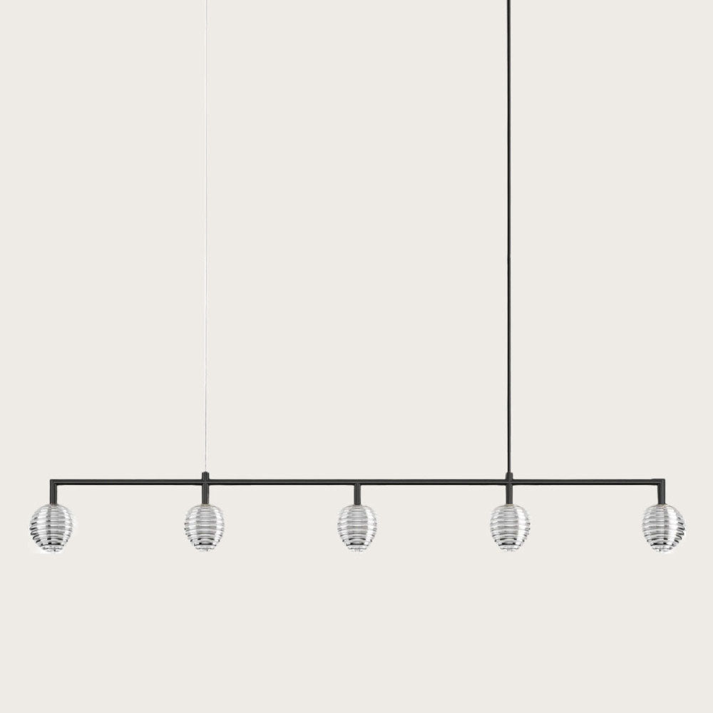 Doul 5 Light LED Linear Pendant Matt Black - ARO.C1310/5/NEG