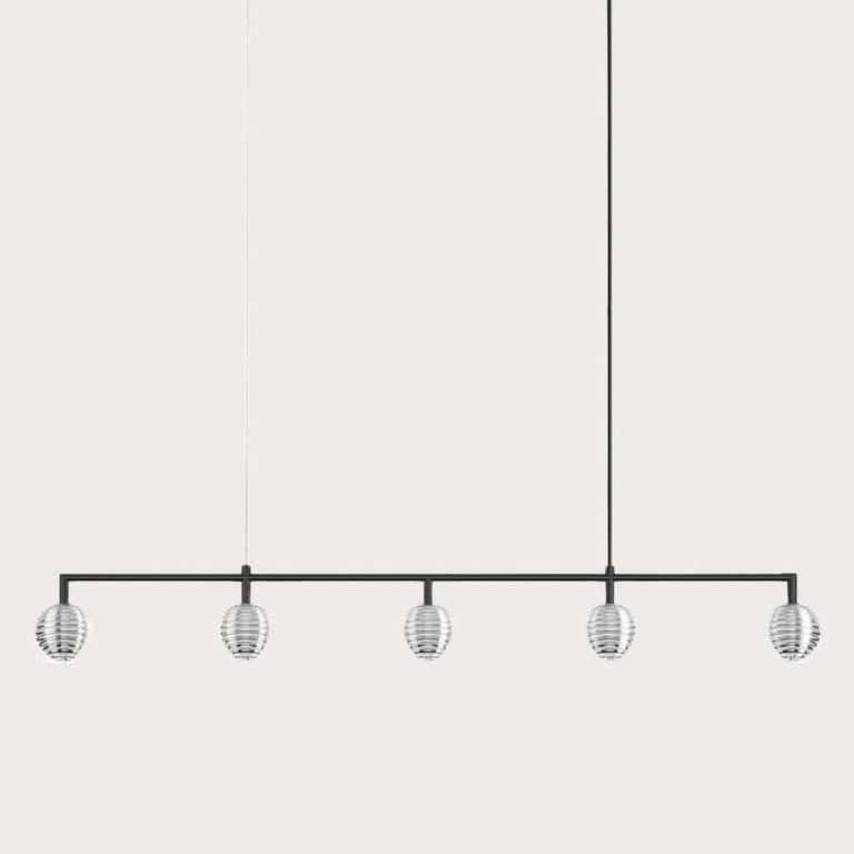 Doul 5 Light LED Linear Pendant Matt Black - ARO.C1310/5/NEG