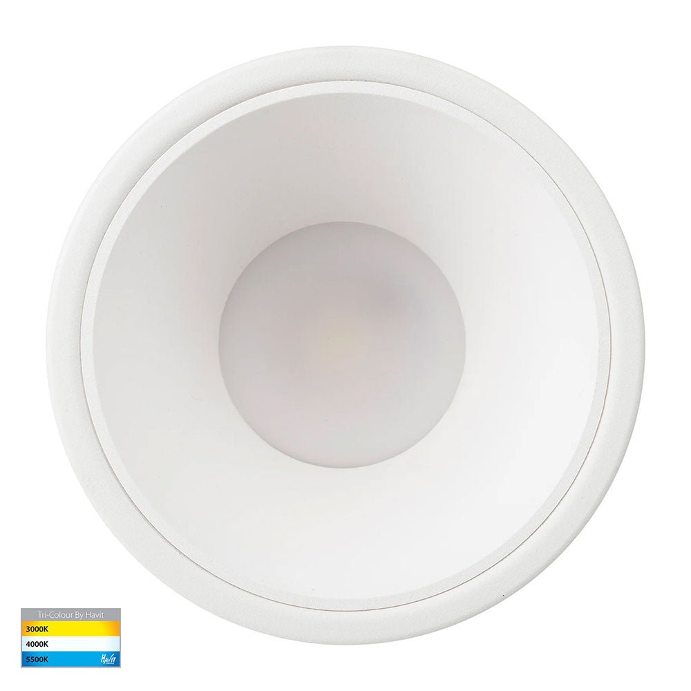 Gleam 9W CCT 240V LED 97mm Downlight White & White - HV5528T-WW
