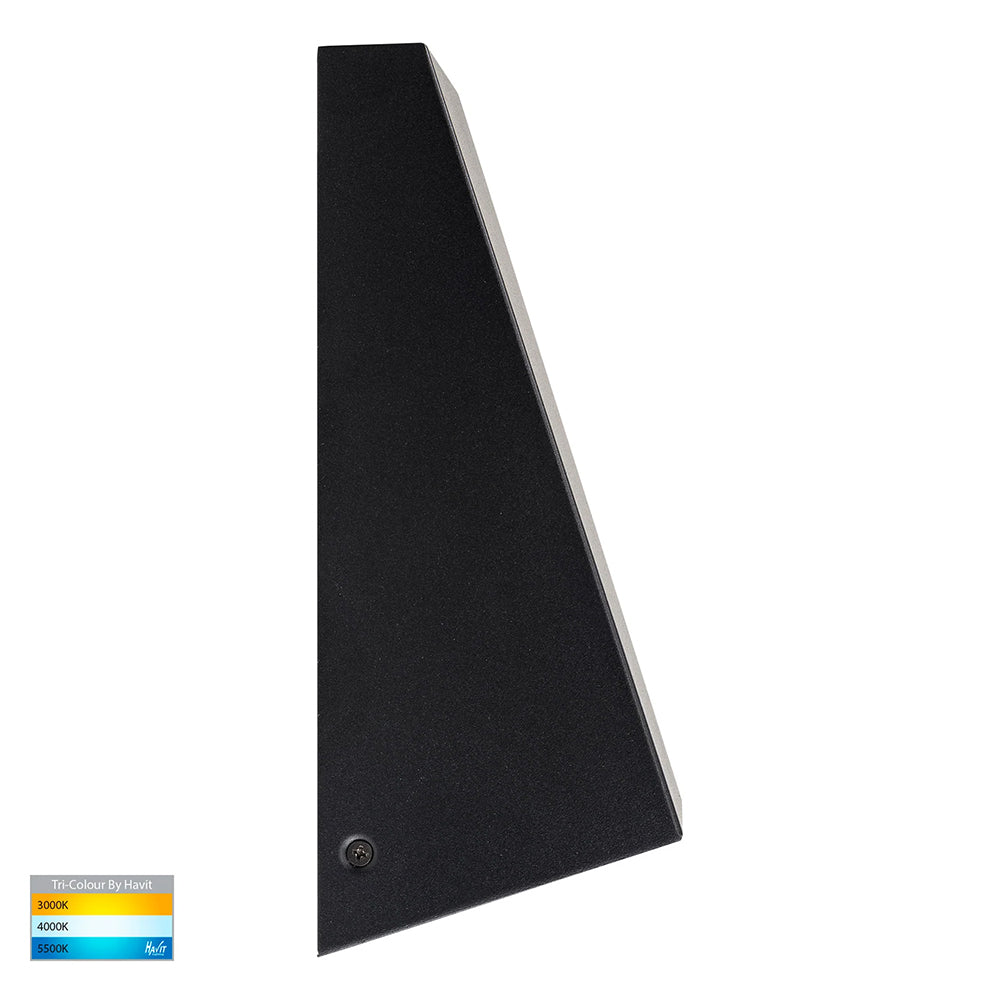 Taper 9W CCT 240V E27 LED Wall Wedge Light Matt Black - HV3601T-BLK