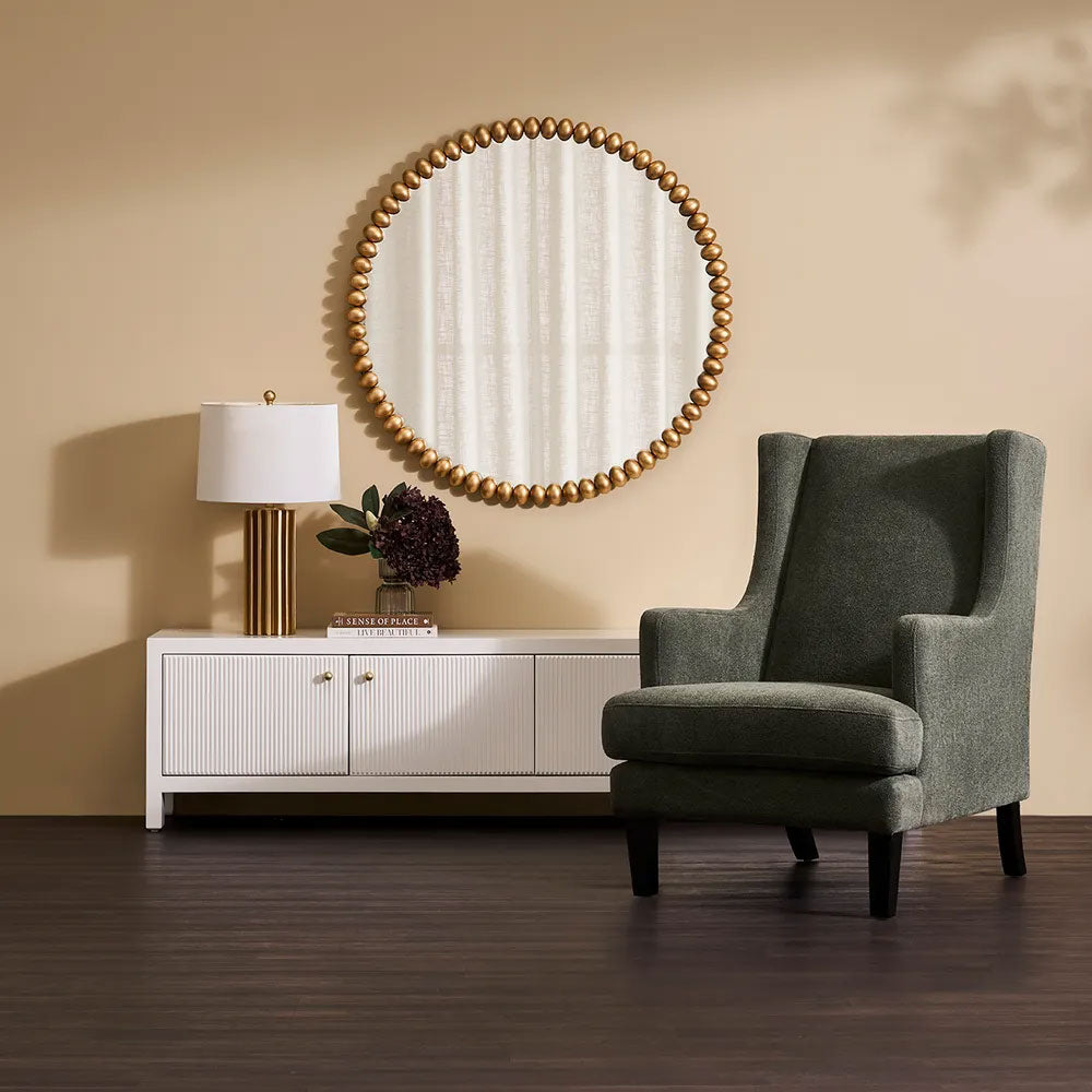 Esme Round Wall Mirror Gold Leaf - 40549