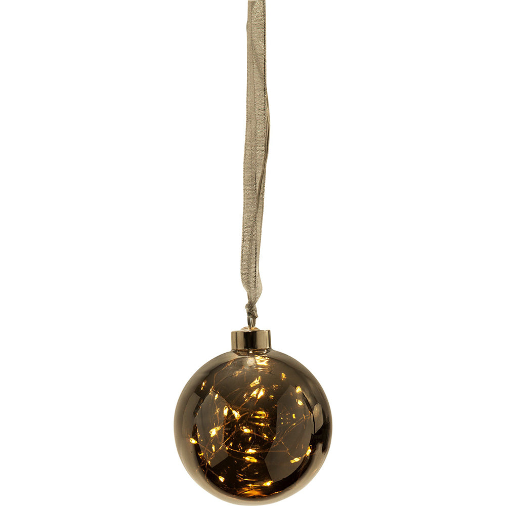 Glow Battery Operated Hanging Ball Light Black-Transparent / Warm White - 410592