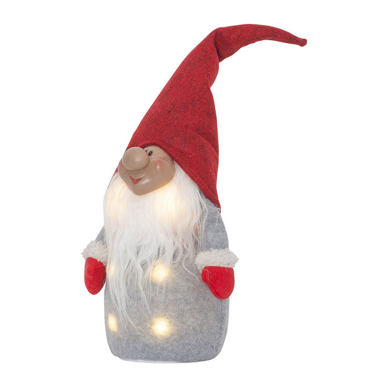 Joylight Battery Operated Standing Santa Decoration Light Grey / Warm White - 411227
