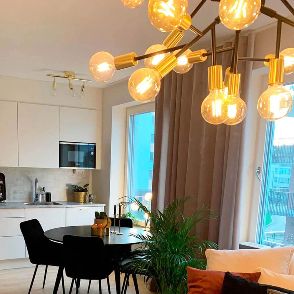 Heroes 24 Light Pendant Matt Black / Brass - 4200460-4002