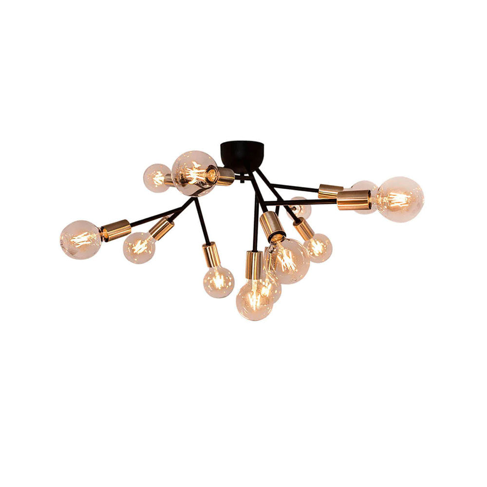 Heroes 12 Light Ceiling Light Matt Black - 4200900-4002