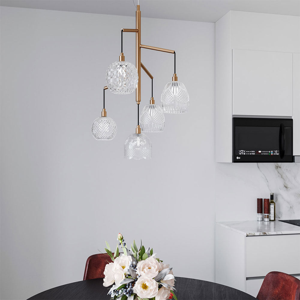 Grace 5 Light Pendant Brass - 4201510-7002