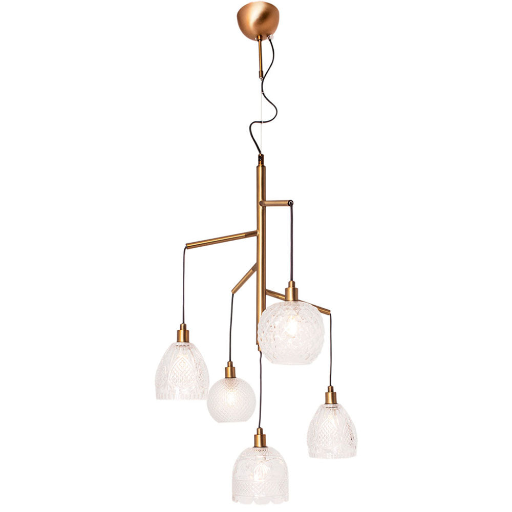 Grace 5 Light Pendant Brass - 4201510-7002
