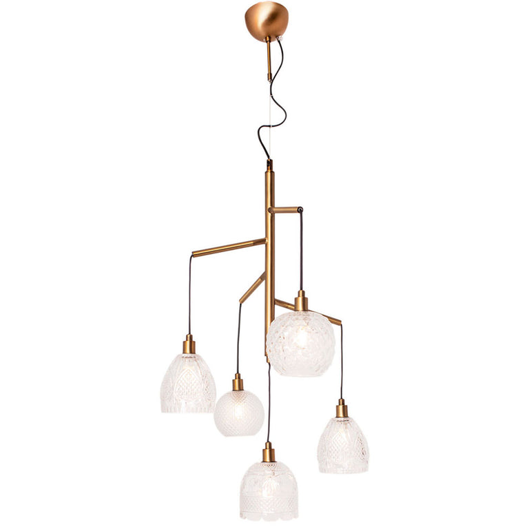 Grace 5 Light Pendant Brass - 4201510-7002