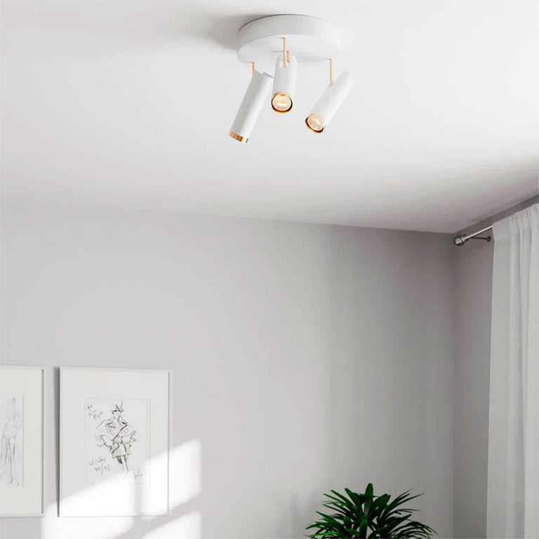 Puls 3 Light Spotlight Matt White / Gold - 4201600-5002