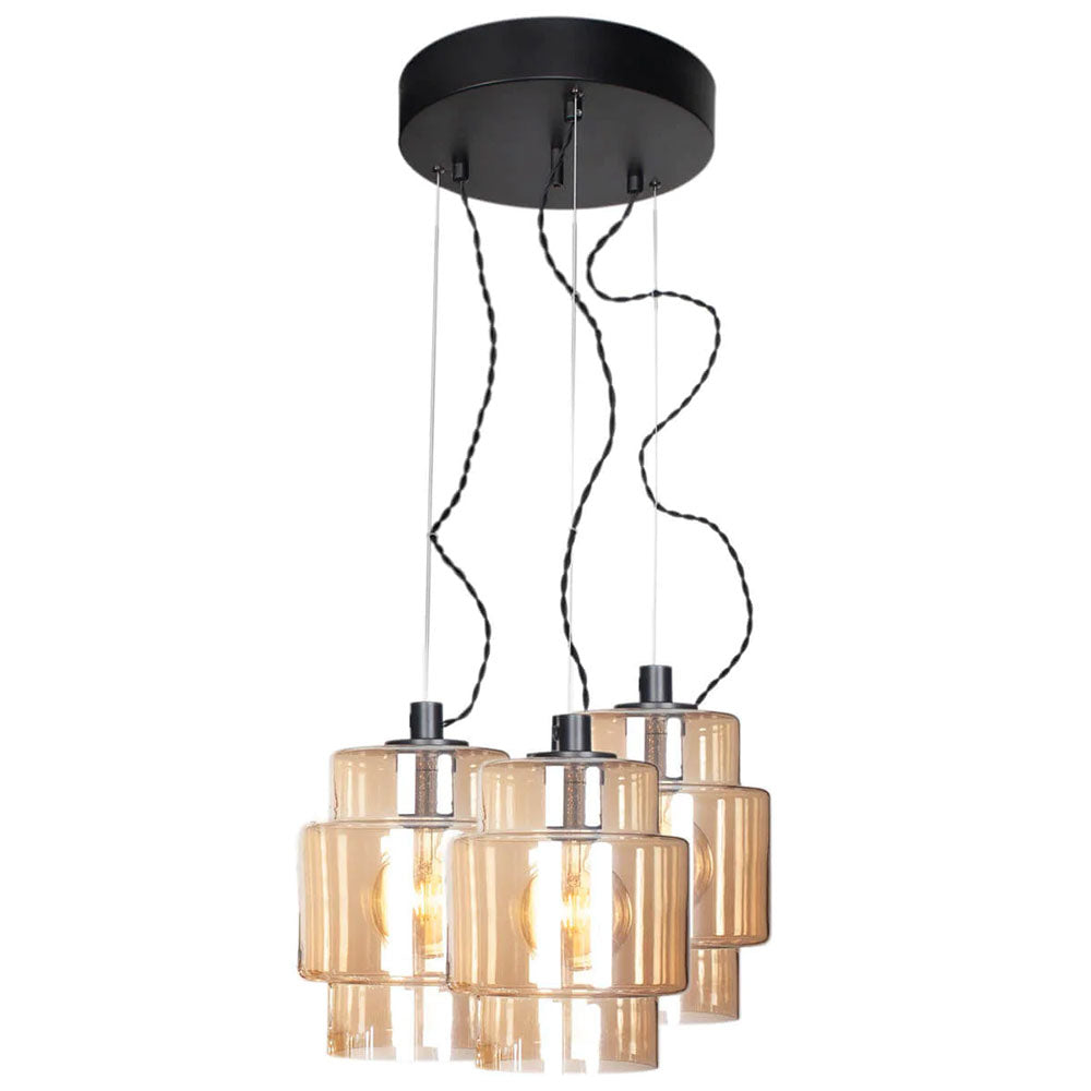 Ebbot 3 Light Pendant Amber - 4201780-5503