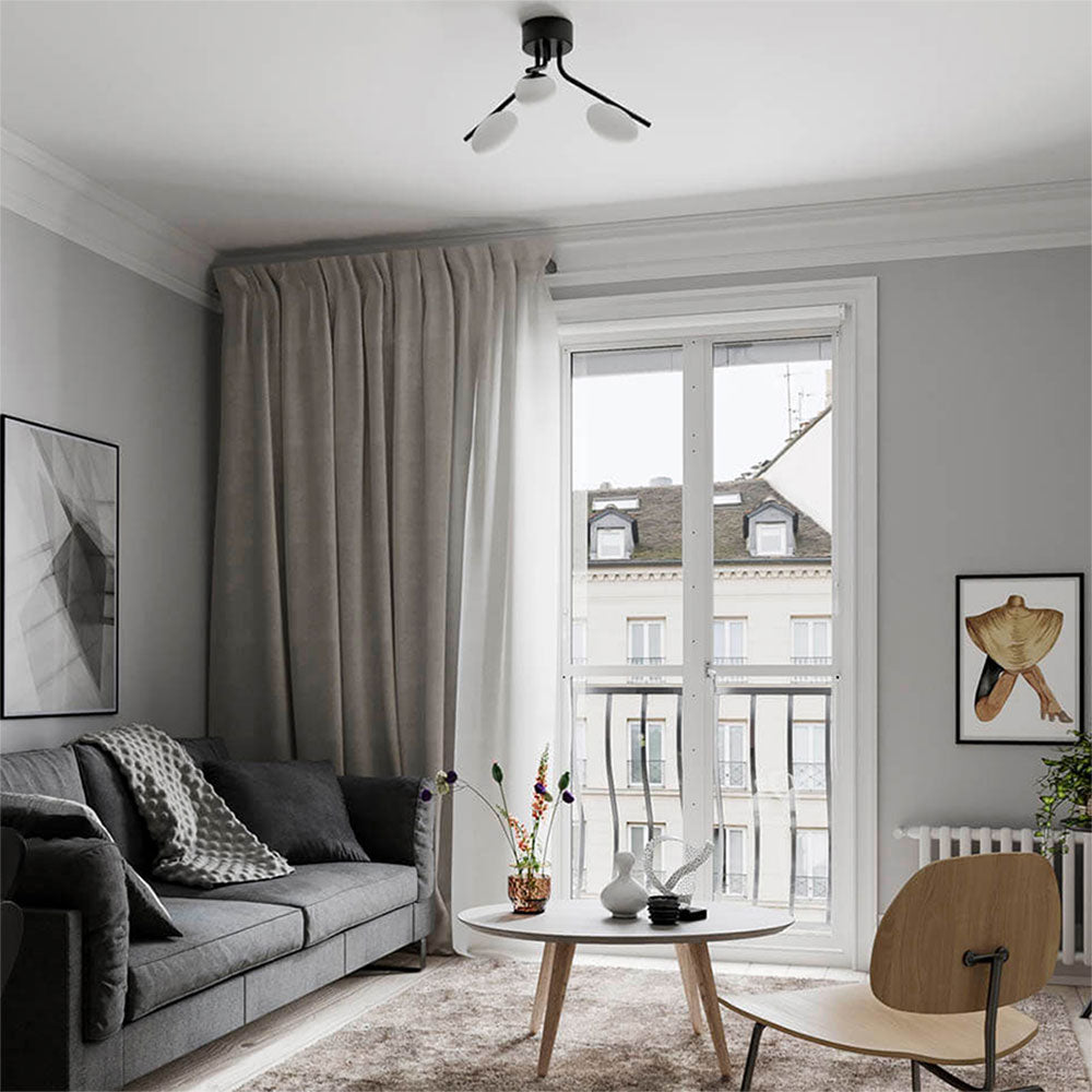 Imperia 3 Light Ceiling Light Matt Black - 4201890-4002