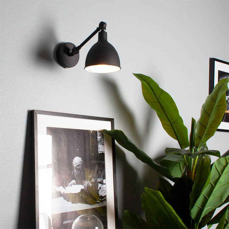 Bazar Mini Adjustable Arm Industrial Wall Light Black - 4300120-4007
