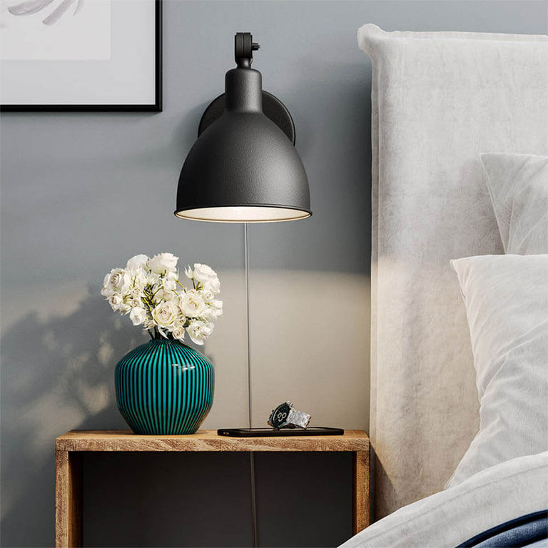Bazar Mini Adjustable Arm Industrial Wall Light Black - 4300120-4007