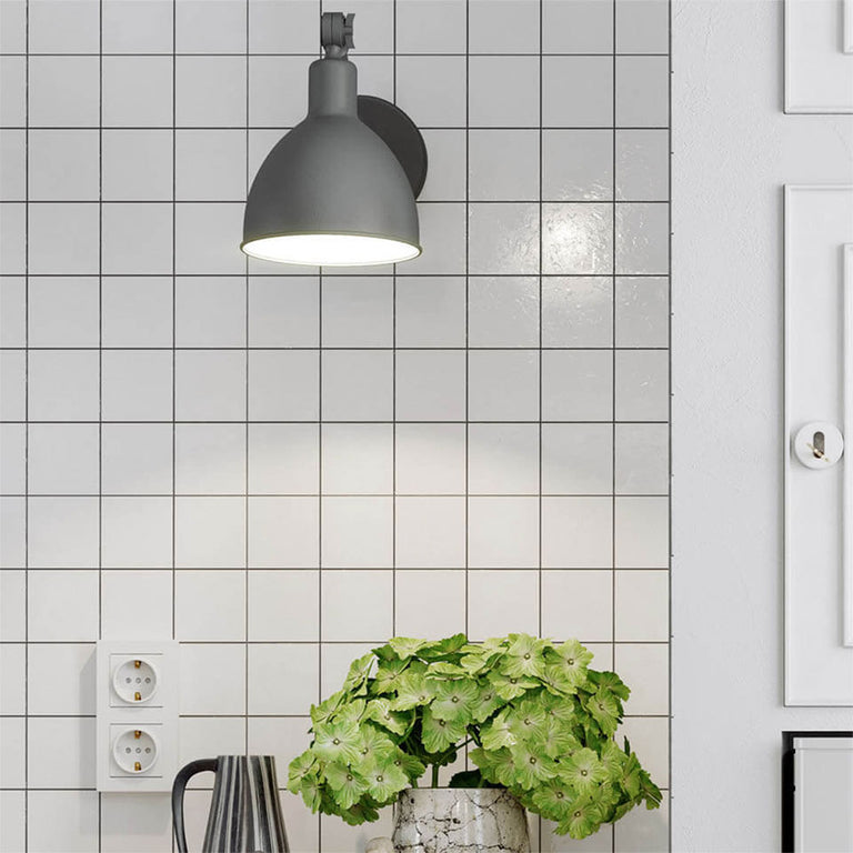 Bazar Mini Adjustable Arm Industrial Wall Light Grey - 4300120-4500