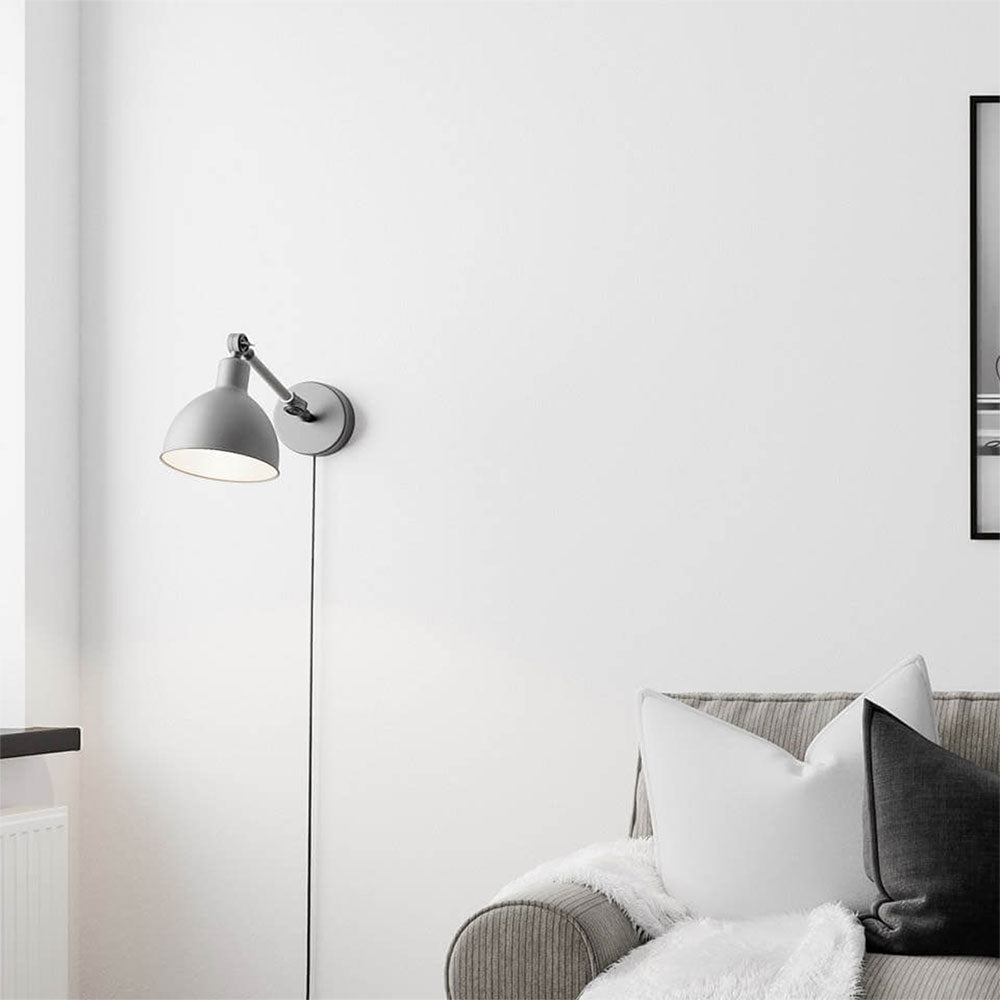 Bazar Mini Adjustable Arm Industrial Wall Light Grey - 4300120-4500