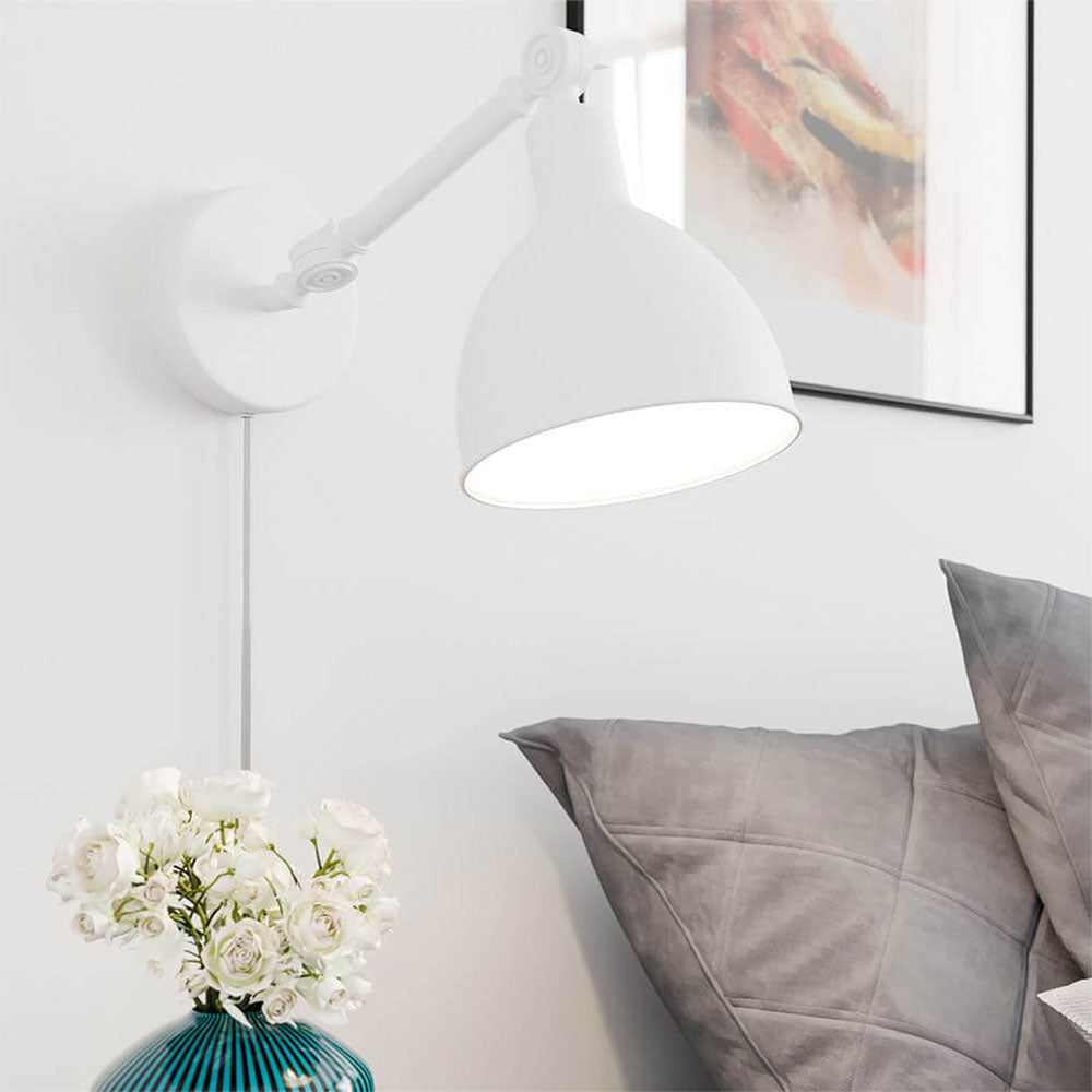 Bazar Mini Adjustable Arm Industrial Wall Light White - 4300120-5007