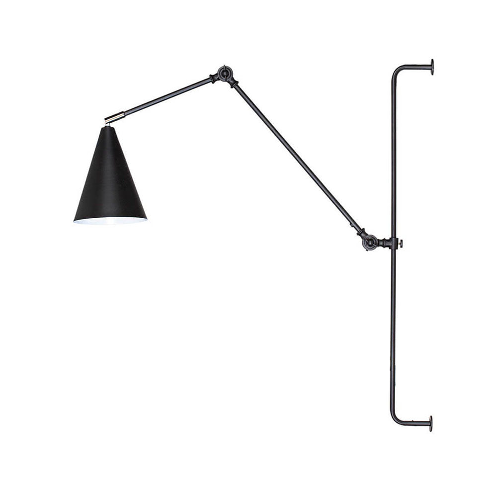 Yukon Adjustable Arm Industrial Wall Light Matt Black - 4300530-4002