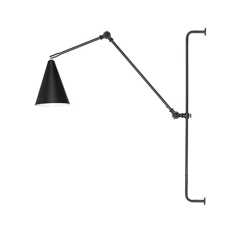 Yukon Adjustable Arm Industrial Wall Light Matt Black - 4300530-4002