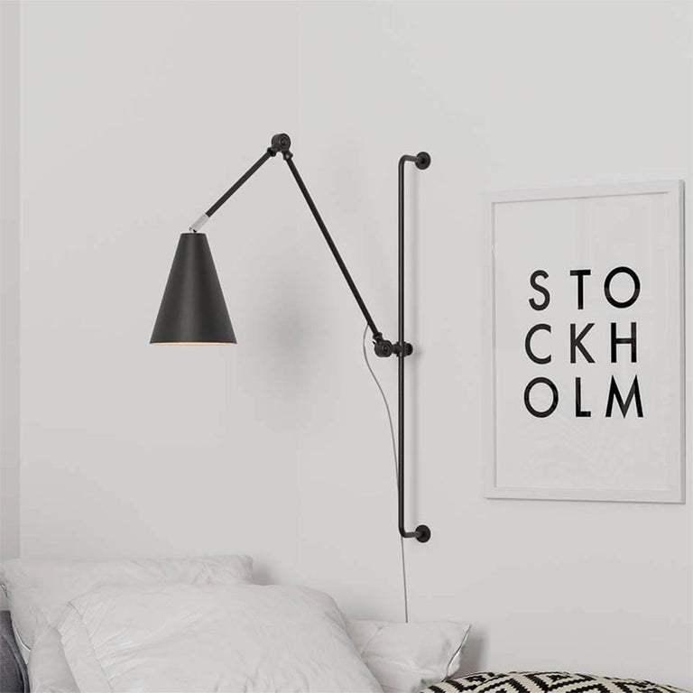 Yukon Adjustable Arm Industrial Wall Light Matt Black - 4300530-4002