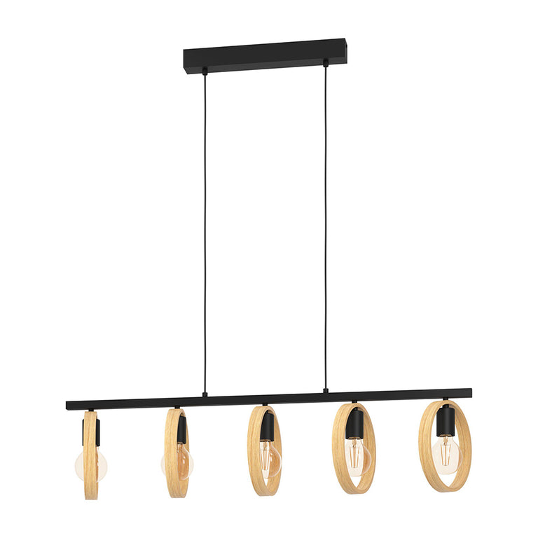 Ipsden 5 Light Pendant Black - 43552N