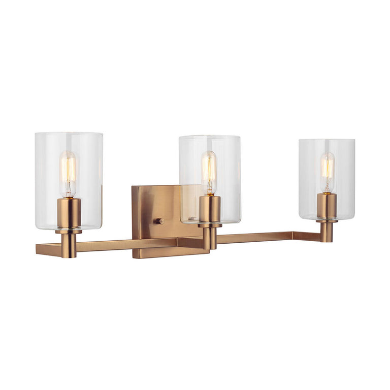 Fullton 3 Light Wall Light Satin Brass