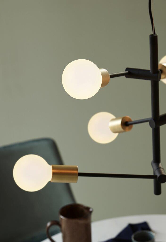 Josefine 6 Light Pendant Matt Black / Brass - 48933003