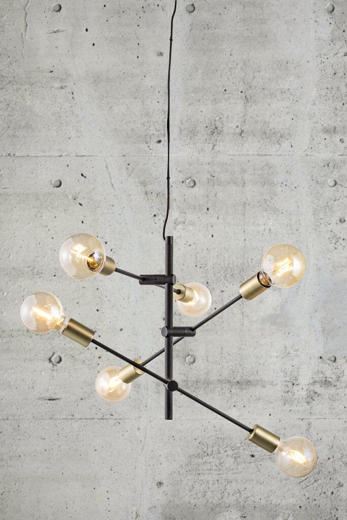 Josefine 6 Light Pendant Matt Black / Brass - 48933003
