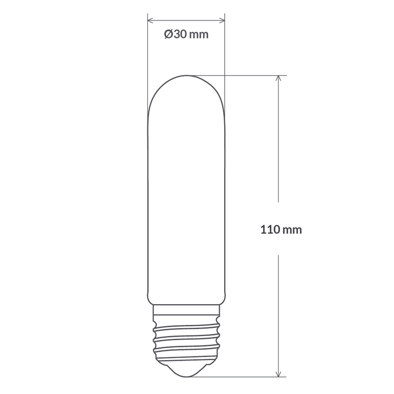 Vintage Tubular LED 4W E27 Dimmable / Warm White - F427-T30-C-27K