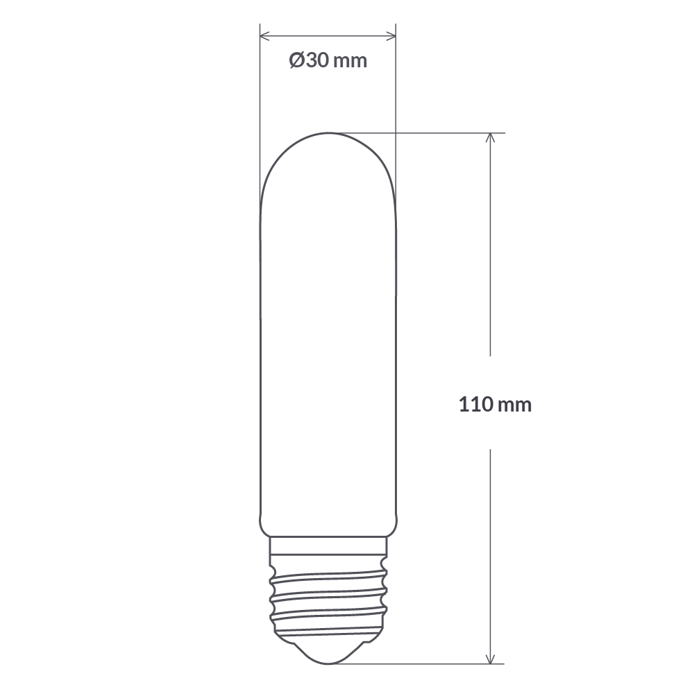 Matte White Tubular LED 4W E27 Dimmable / Warm White - F427-T30-P-27K