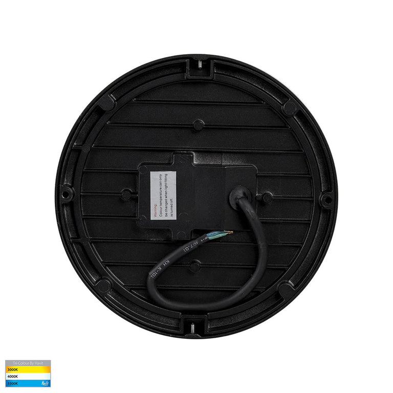 Liptor 30W CCT 240V LED 364mm Round Oyster Light Black - HV36053T-BLK