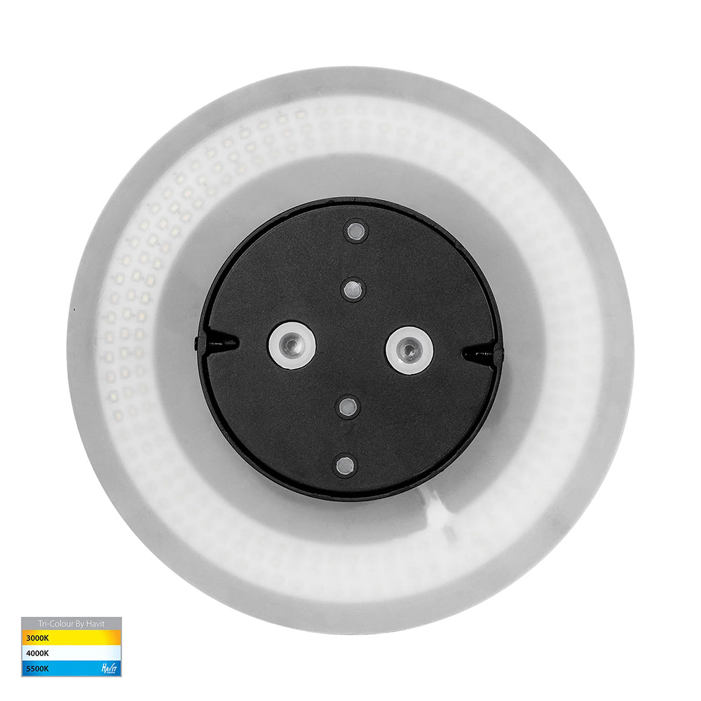 Halo 18W CCT 240V LED 250mm Round Wall Light Black - HV3593T-BLK