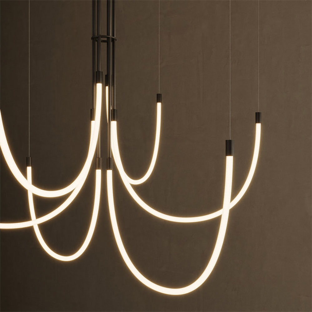 Cram 6 Light LED Linear Pendant Matt Black - ARO.C1329/6/NEG