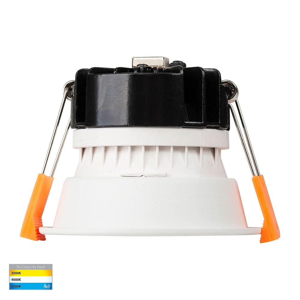 Gleam 9W CCT 240V LED 82mm Downlight White & Chrome - HV5529T-WC