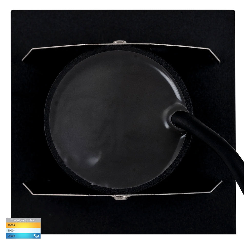 Reces 2.5W CCT 12V DC LED Square Step Light Black - HV3215T-BLK-12V