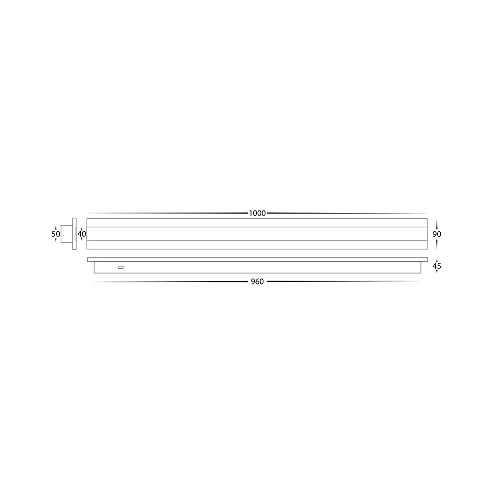 Barline 1000mm 30W CCT 24V DC LED Wall Light Black - HV3584T-BLK-24V
