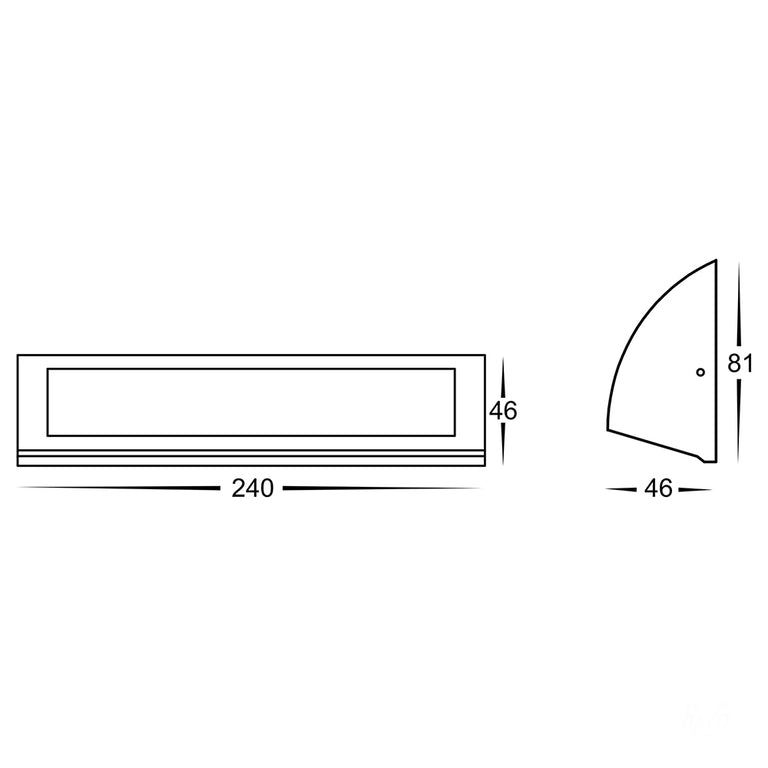 Taso 10W CCT 12V DC LED Rectangular Step Light Matt Silver - HV3272T-SLV-12V