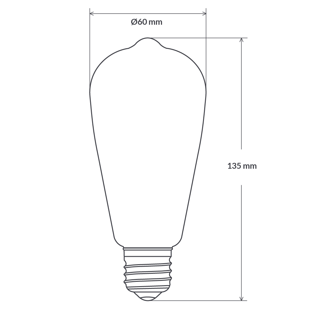 Filament ST64 LED 4W E27 Dimmable Amber / Extra Warm White - F427-ST64V-A-20K