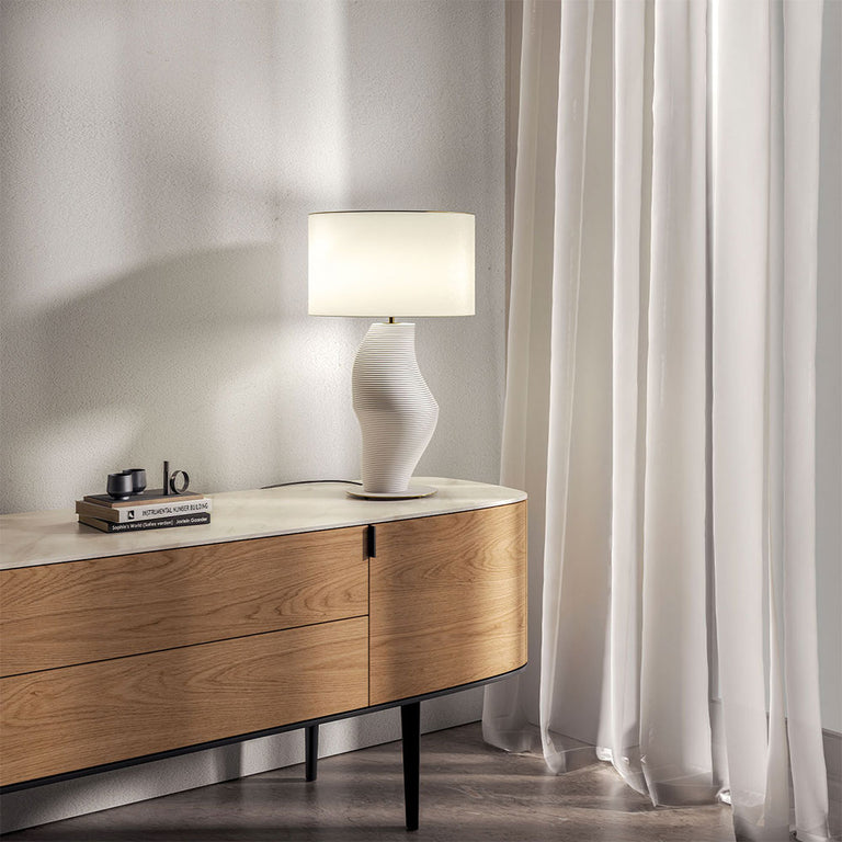 Luet Table Lamp Matt White / Nude / White