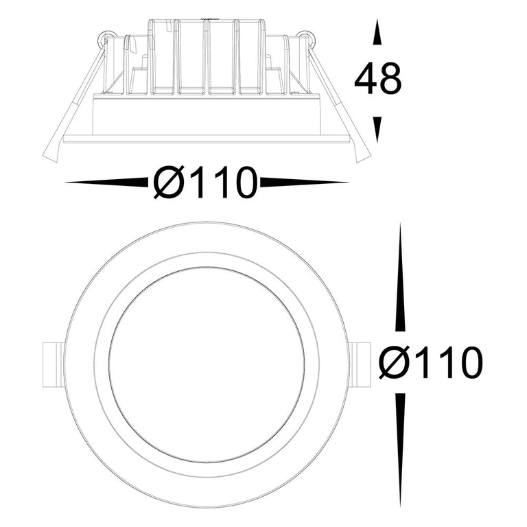 Polly 8W CCT 240V LED 110mm Downlight White - HV5522T-WHT
