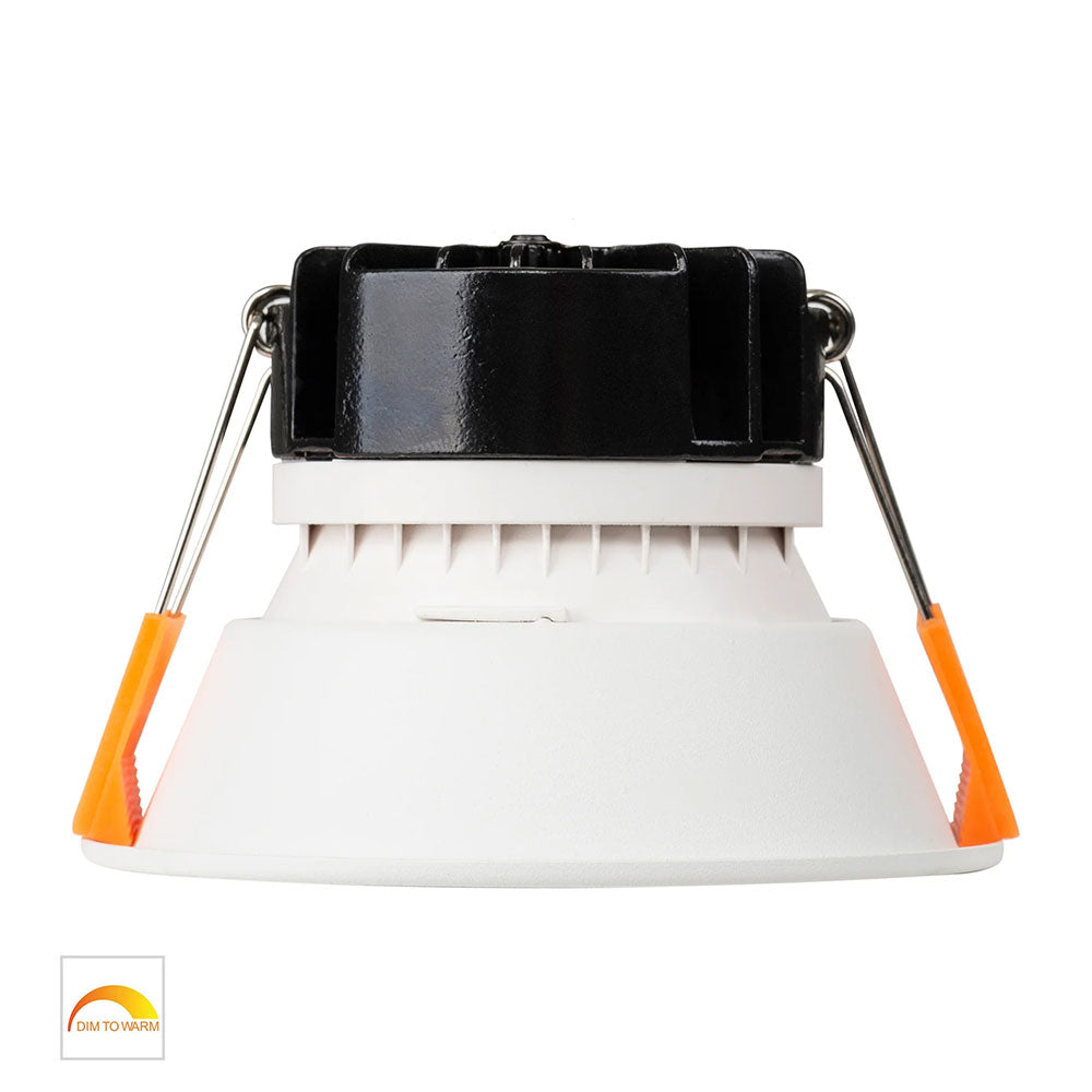 Gleam 9W 240V LED 97mm Downlight White & Black / Warm - HV5528D2W-WB