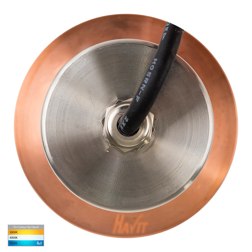 Ollo 5W 12V DC Eyelid LED Step Light Copper / Tri-Colour - HV19012T-CP